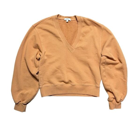 Anthropologie AGOLDE V-Neck Balloon Sleeved Sweatshirt - Picture 2 of 5